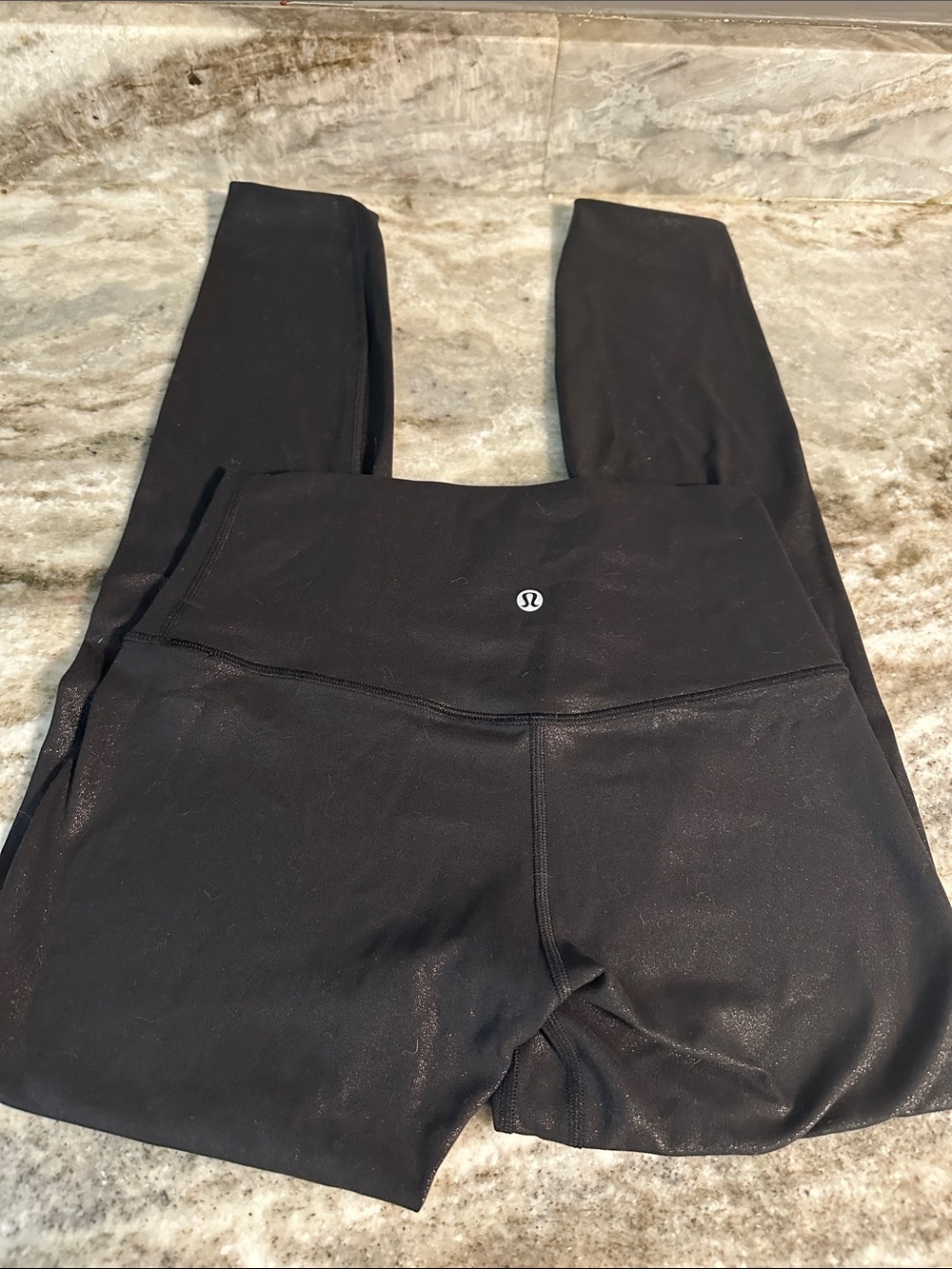 lululemon athletica High-Rise Black SHIMMERING Full-Length Leggings size 6